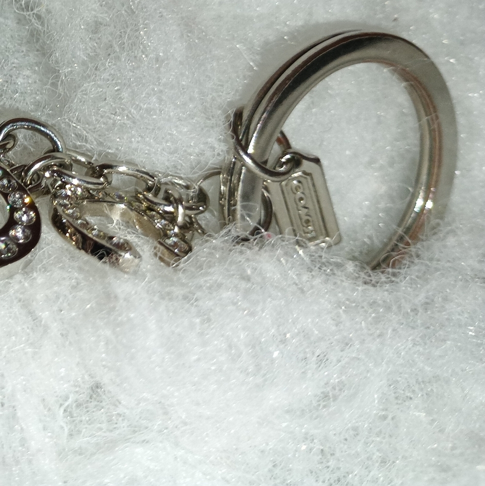 Coach Rare Crystal Pave Silver Rhinestone Keychain - Picture 15 of 16